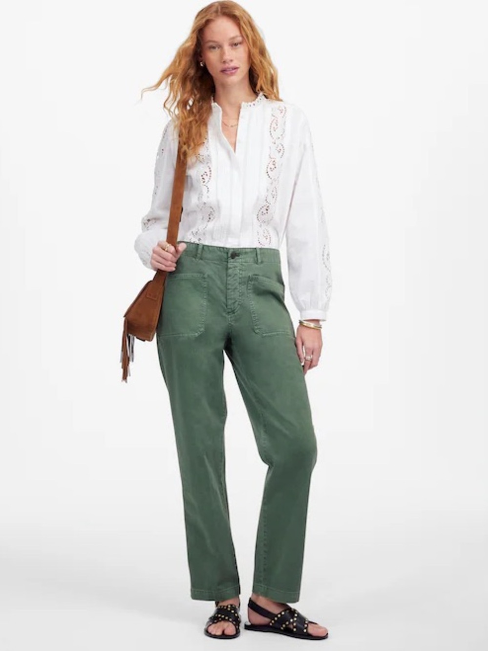 Madewell The taper leg utility pant army green size 2. 100% cotton